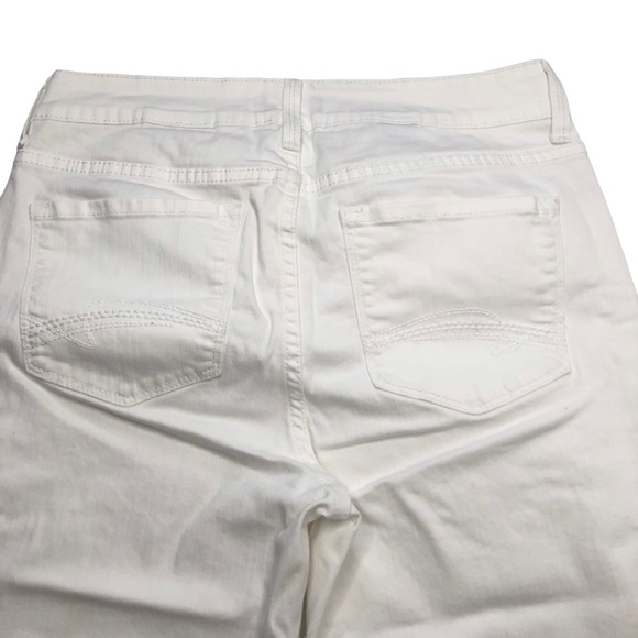 NYDJ White Mid Rise Stretch Cropped Jeans with Notched Leg - Picture 7 of 14